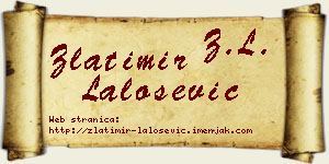 Zlatimir Lalošević vizit kartica